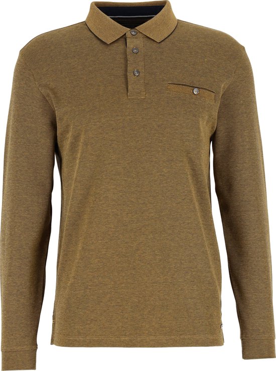 Casa Moda - Polo Long Sleeves Geel - Regular-fit - Heren Poloshirt Maat 5XL