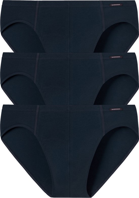 SCHIESSER Cotton Essentials supermini slips (3-pack) - donkerblauw - Maat: