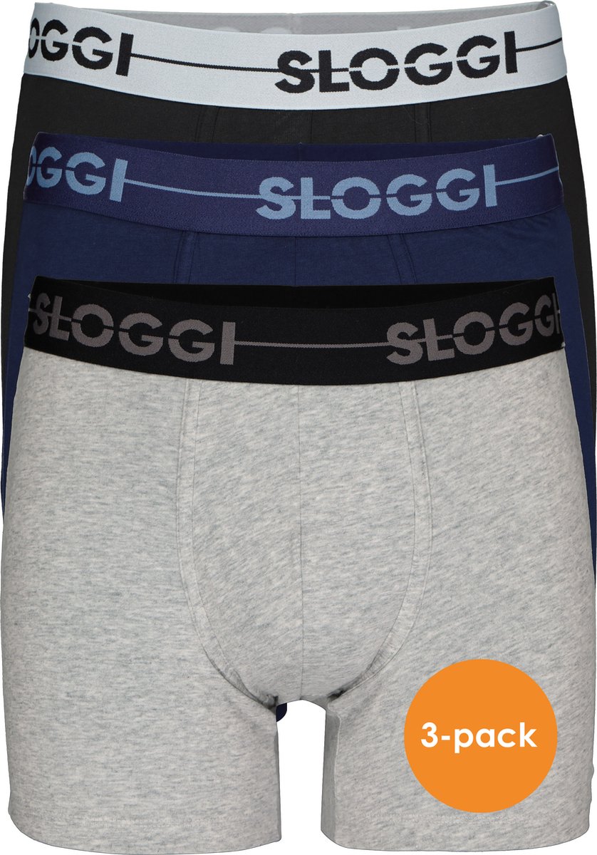 sloggi men Go Heren Short 3-pack - Blauw combinatie - Maat S | bol.com