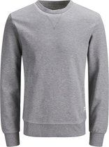 JACK & JONES sweatshirt katoen - O-hals - licht grijs melange - Maat: XL