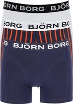 Björn Borg boxershorts Core (3-pack) - heren boxers normale lengte - blauw - wit en blauw met rood gestreept -  Maat: M