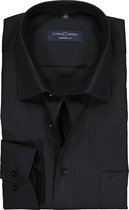 CASA MODA comfort fit overhemd - zwart - Strijkvrij - Boordmaat: 42