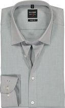 OLYMP Level 5 body fit overhemd - mouwlengte 7 - grijs - Strijkvriendelijk - Boordmaat: 44