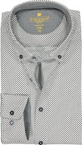 Redmond modern fit overhemd - poplin - wit met zwart gestipt (contrast) - Strijkvriendelijk - Boordmaat: 41/42