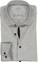 OLYMP Luxor 24/Seven modern fit overhemd - zilvergrijs tricot - Strijkvriendelijk - Boordmaat: 40