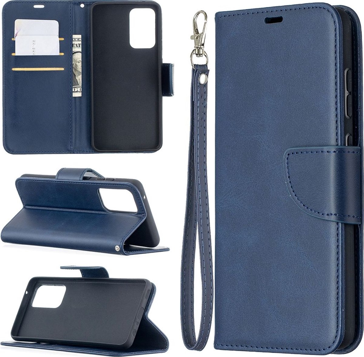 Mobigear Telefoonhoesje geschikt voor Samsung Galaxy A52 Hoesje | Mobigear Excellent Bookcase Portemonnee | Pasjeshouder voor 3 Pasjes | Telefoonhoesje voor Pinpas / OV Kaart / Rijbewijs - Blauw