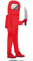 Guirca - Among Us Kostuum - Sus Looking Rode Space Invader Onder Ons Among Us Astronaut Kind Kostuum - rood - 5 - 6 jaar - Carnavalskleding - Verkleedkleding