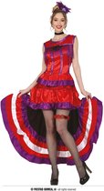 Guirca - Jaren 20 Danseressen Kostuum - Can Can Showgirl Rood Paars - Vrouw - rood,paars - Maat 42-44 - Carnavalskleding - Verkleedkleding