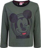 Mickey Mouse longsleeve met opdruk donker groen MT 98