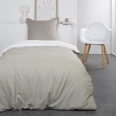 TODAY Charlie Katoenen bedset voor 1 persoon - 140 x 200 cm - Bicolor Wit en Beige