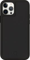 Valenta - iPhone 12 - 12 Pro Hoesje - Back Case Snap - Leer - Zwart