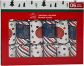 Christmas Crackers - Party Crackers - Kerst Musthave - Wit / Rood / Blauw - Set van 6