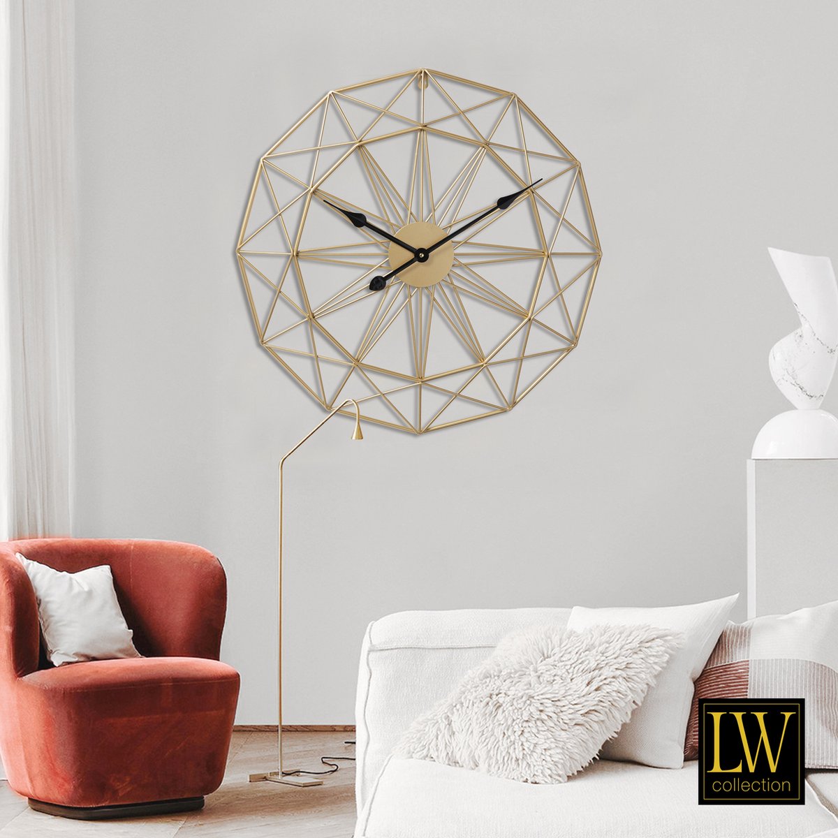 Wandklok Goud | Klokken | Muurdecoratie | Cave & Garden
