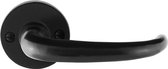 GPF6205.00 smeedijzer zwart Uhka deurkruk op ronde rozet, 53x5mm