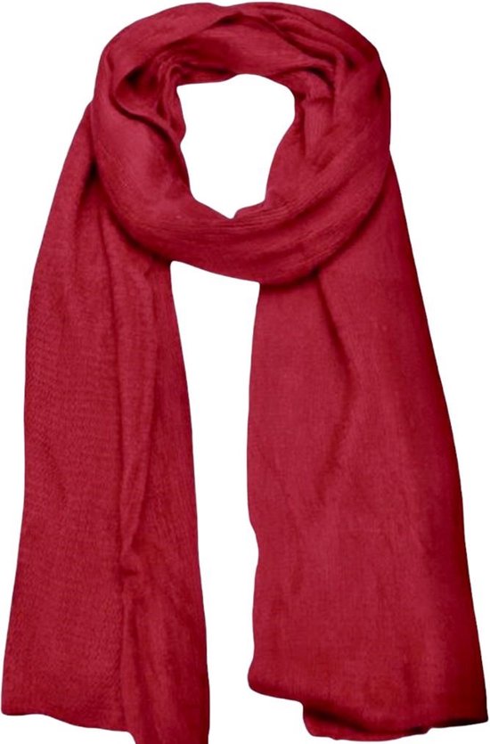 Lange Warme Gebreide Sjaal - Dames/Heren - Rood - 180 x 25 cm (HT-06)
