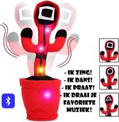 Dansende cactus Octopus Spel –  Oplaadbaar en met Bluetooth ! - Octopus Spel knuffel – Tik Tok hit ! - dansende cactus – dancing cactus- 120 liedjes – pratende knuffel