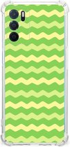 Smartphone hoesje OPPO A54s | A16 | A16s Beschermhoesje met transparante rand Waves Green