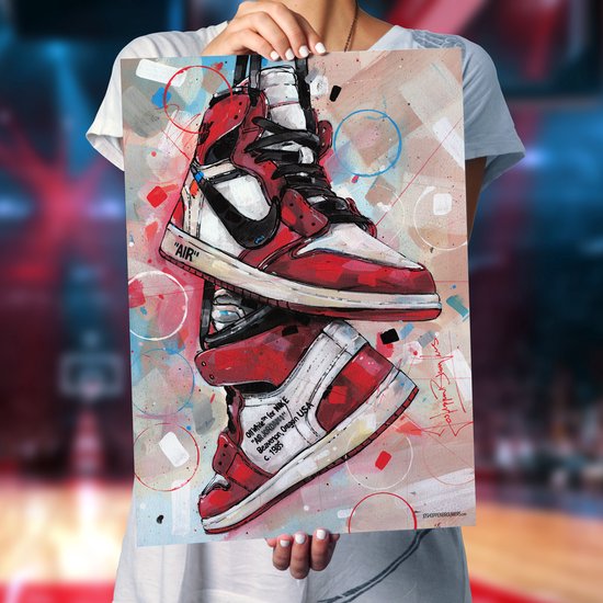 Impression d'art Nike air Jordan 1 Off White Chicago (50x70cm) | bol