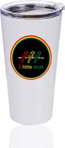 DRINKONLOVE - THREE LITTLE BIRDS - Drinkbeker met rietje - RVS - 480 ml