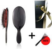 NL Future Hairbrush - édition limitée - noir - poils de porc - emballage cadeau - vacances