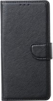 LuxeBass Telefoon Wallet Bookcase voor Samsung Galaxy A6 Plus (2018) - Portemonnee telefoonhoesje voor Bankpassen - Kunstleer - Siliconen Houder - Magnetische sluiten- Zwart - book