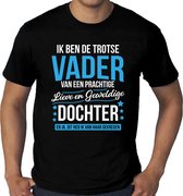 Grote maten Trotse vader / dochter cadeau t-shirt zwart voor heren - Verjaardag / Vaderdag - Cadeau / bedank shirt XXXL