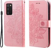 Bloemen Book Case - Samsung Galaxy A03s Hoesje - Roze