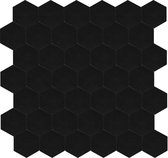 10x PVC Aluminium Mozaiek Steenstrips Hexagon Mat Zwart