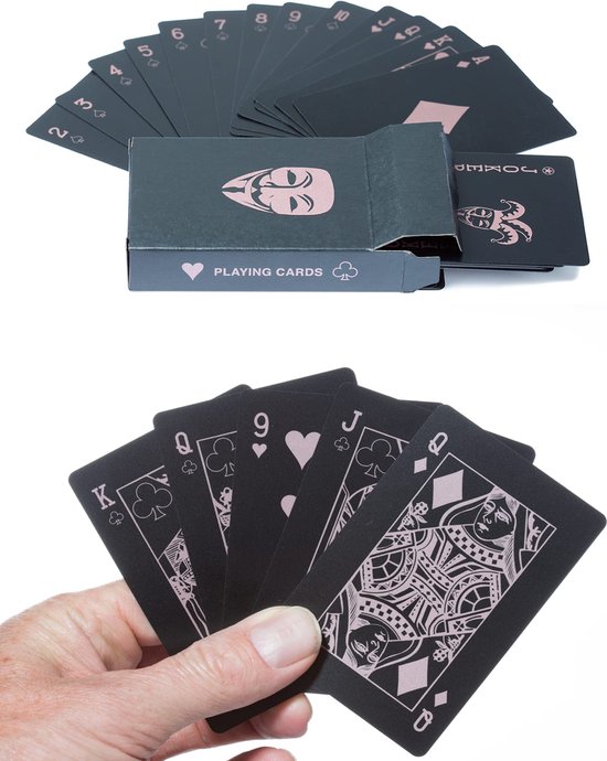 Speelkaarten, Waterdicht, Flexibel, Pokerkaarten, Playing Cards, Zwart