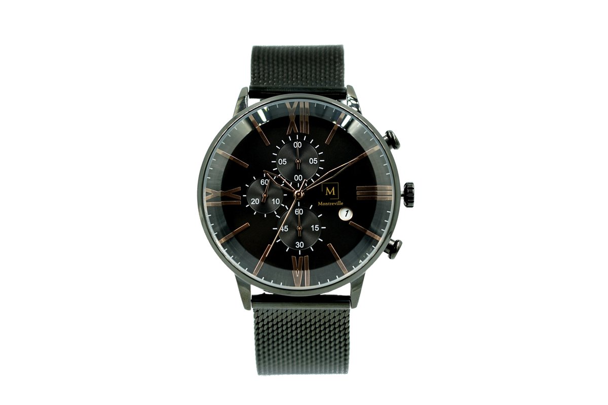 Montreville Horloge Baku Zwart goud