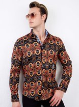 Luxe Premium Overhemd met Print - Slim Fit -3103 - Zwart