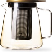 Bitterleavest Ombre Amber Super Premium - Theepot met infuser - voor Losse Thee  - Cadeau - Verjaardag - Geschenk  - kados - Super Premium - Theepot met infuser - voor Losse Thee