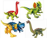 Dinosaurus bouwstenen - dino - bouw - bouwblokken - bouwsteentjes - 4 stuks - mini figuren - zelfbouw
