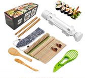 Sunshu Sushi Kit Box / Set - Sushimaker - Zelf Sushi Maken - Incl. Bazooka, Bamboe Mat, Avocadosnijder - Compleet Pakket - Zwart