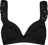 Beachlife Black Embroidery ruffle bikinitop met voorgevormde cups en beugel - dames - Maat 70B