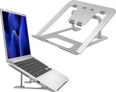 ACROPAQ Laptop verhoger - Ergonomisch, Verstelbaar, Opvouwbaar, Universeel, Voor laptops 11 tot 17 inch, Aluminium - Laptop standaard verstelbaar - Zilvergrijs - ALR002