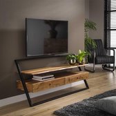 TV-meubel Leptos 2 Laden / Massief acacia naturel - Meubels - Kantoor - Industrieel