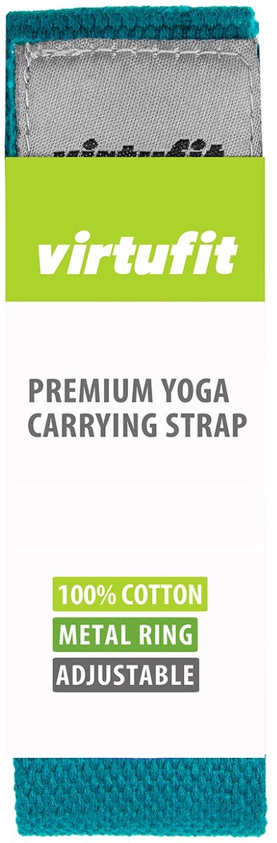 VirtuFit Premium Yoga Mat Draagriem - Katoen - Ocean Green van VirtuFit — afbeelding 4