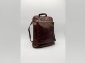 SENSE Rugtas Nella bruin - Toscaanse Leren Rugzak - Italiaanse Leer laptop backpack - Dames Werk bag- Made in Italy