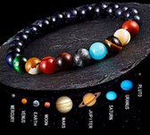 natuurstenen Armband van het zonnenstelsel- armband-valentijn voor hem en haar-sterren stelsel armband-zwart -vriendschap armbavalentijnsdag cadeau -Armband als cadeau-Armband vale
