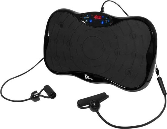 Foto: Rockerz trilplaat deluxe trilplaat fitness powerplate inclusief weerstandsbanden en handvatten 5 trainingsprogrammas 99 snelheidniveaus met bluetooth muziek kleur zwart
