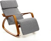 Schommelstoel relax fauteuil - grijs - verstelbare voetsteun