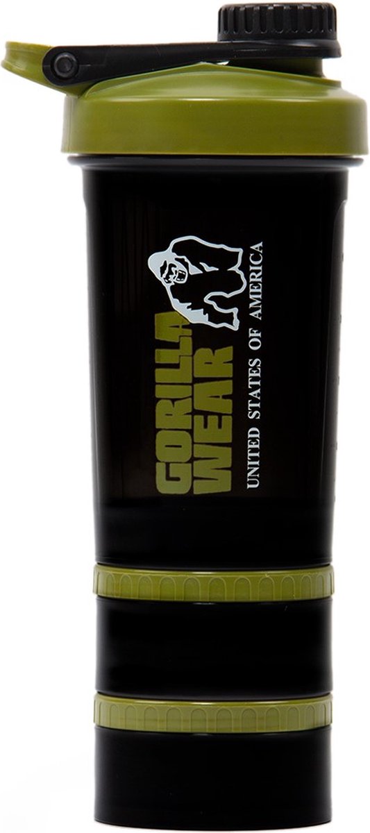 Goedkoopste Gorilla Wear Shaker 2 GO - Zwart/Legergroen - 760ml