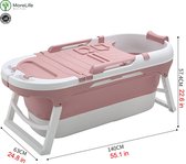 MoreLife Opvouwbaar Bad | Opvouwbaar Ligbad 140 CM |Bath Bucket voor kinderen en volwassenen | Opvouwbare Bath Bucket | Roze uitvoering