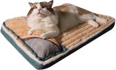 Barki Honden En Katten Bed - Zacht - Dag En Nachtrust - Dieren Mat - Kussen - Comfortabel - Beige - Anti Slip