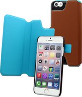 Apple iPhone 6/6s Plus Hoesje - Muvit - Magic Reverso Serie - Hard Kunststof Bookcase - Bruin / Turquoise - Hoesje Geschikt Voor Apple iPhone 6/6s Plus