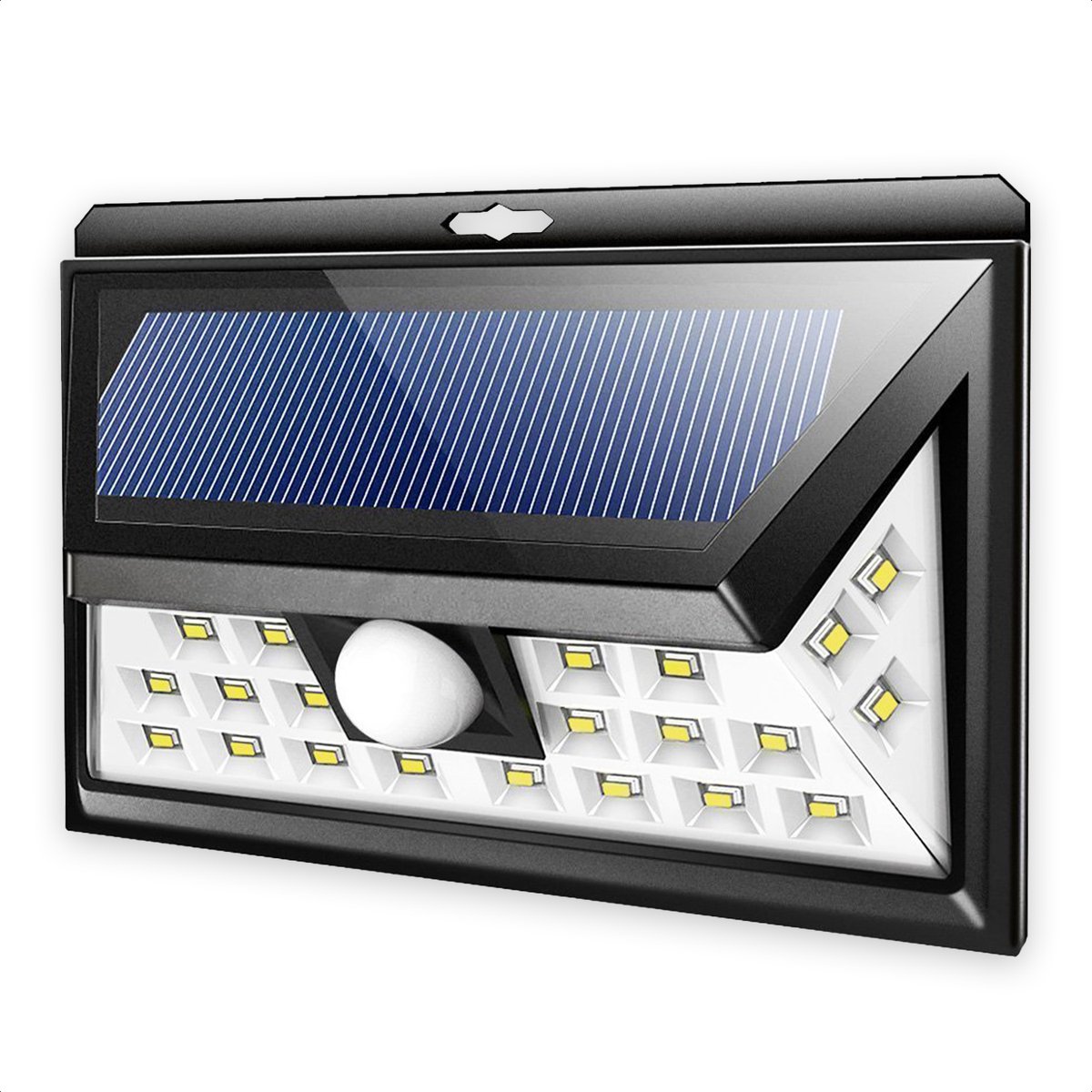 SensaHome Solar Lamp 24 Led met Bewegingssensor en Nachtsensor - Buitenverlichting - Slimme lamp - Tuinverlichting op Zonne-energie - IP65 Waterdicht - Voor Tuin/Wand/Oprit