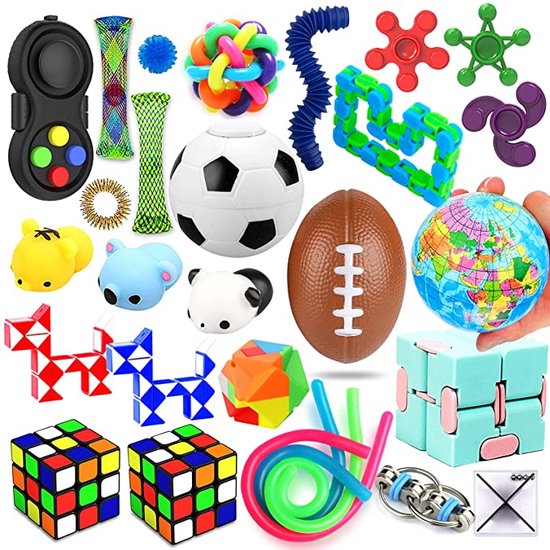 Fidget Toys Pakket 1 Fidget toys 30 stuks Fidget Toy Box Pop it