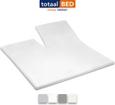 totaalBED Hoeslaken Splittopper - 200x210 - Wit - 100% katoensatijn - enkele split