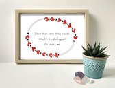 I love that sexy thing you do - Print A4 - Kleine poster - Decoratie - Interieur - Grappige teksten - Engels - Motivatie - Wijsheden - Grappig - Liefde - Valentijn - Hartjes - Stou